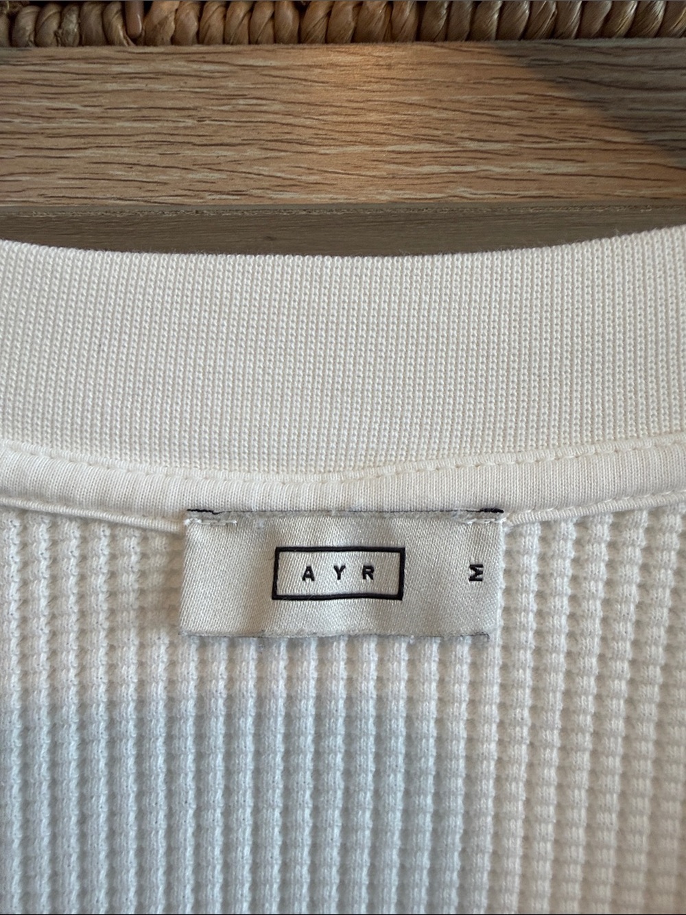 AYR Chunky Waffle Knit & Rib Cuff White V-Neck Cardigan, M - Picture 3 of 7
